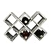 MyGift Rustic Torched Solid Wood Tabletop Wine Bottle Holder Rack with Geometric Cross Hatch Design, Vertical or Horizontal Display, Holds up to 8 Bottles