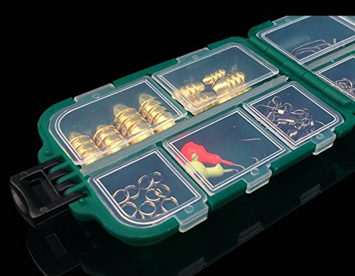 MilepetUS 83PCS Fishing Accessories Kit for Texas Rig,Including Bullet Sinker,Hook,Spoon,Hooks Keeper,Snap Swivels,Split Ring, Beads,Fishing Tackle Set With Tackle Box for Rock Sea Fishing