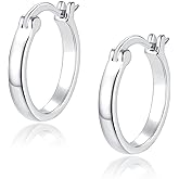 Jewlpire 14K Gold Plated Hoop Earrings for Women with 925 Sterling Silver Post, Lightweight Small Hoop Earrings 15mm/20mm Huggie Hoop Earrings