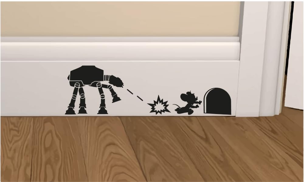 Star Wars ATAT vs Mouse Skirting Board Vinyl Decal Sticker wall Art Bedroom Living Room Lounge car - EPIC MODZ