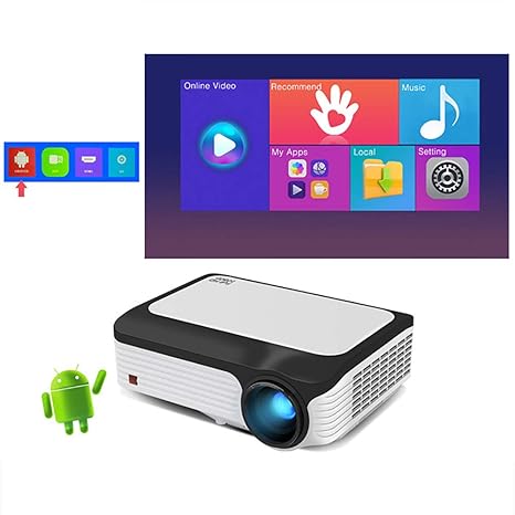 YHML Full HD 1080P Proyector Smart (2 GB + 16 GB) Android 7.1WIFI ...