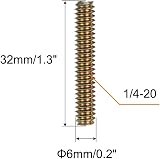 sourcing map 8pcs 1/4x1-1/4" Carbon Steel Fully Threaded Rods Colorful Zinc view 2