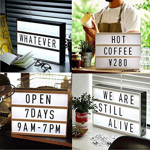 Cinema Light Box, AGM LED A4 Size Cinematic Light Box with 90 Letters