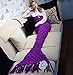 LAGHCAT Mermaid Tail Blanket with Tassels Knit Crochet Mermaid Blanket for Adult,Sleeping Blanket (71