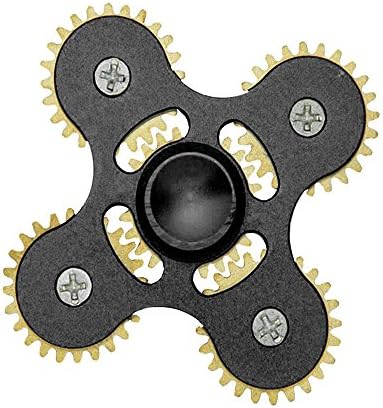 JEPN Hand Spinner EDC Toy, Four Tooth Contact Finger Tip Gyroscope Infinite Finger Gyro Hand Spinner, R188 detachable bearing, relieves your stress, ADHD, anxiety, improve focus and attention(Black)