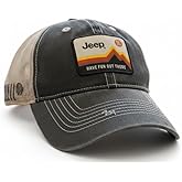 Jeep Have Fun Out There Patch Garment Washed Trucker Hat Unstructured for Men & Women - Adjustable Snapback Baseball Cap