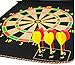 Magnetic Dart Board - Hanging Reversible Convenient Roll-Up Storage Dartboard and Bullseye Game with 6 Plastic Darts by Trademark Games (Black/Yellow)