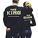 eshion Lovers' Sweatshirts - Men King Womens Queen - Letter Print Black Long Sleeve T-Shirt Blouse Couple Shirt Loose Tops