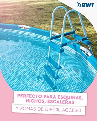 Aspirador de Piscina BC02 | Limpieza eficaz de Piscinas elevadas y Piscinas de hasta 10 m³ | Funcionamiento sin Cable para máxima Libertad de Movimiento | Gran Potencia de succión