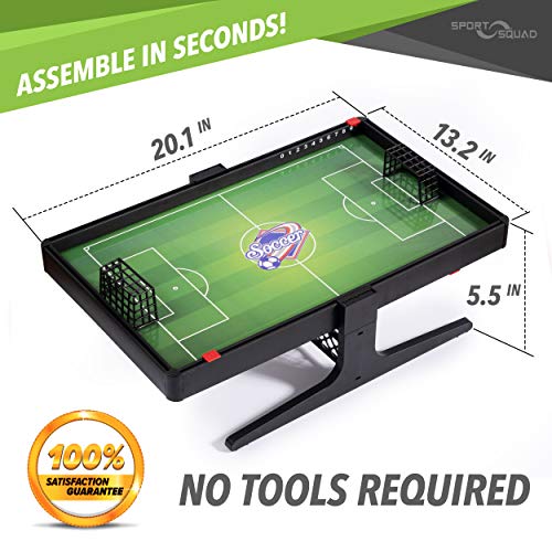 Sport Squad Flux Magnetic Reversible Soccer & Hockey Tabletop Multi Sport Game Set - Portable Mini Desktop Set - Great for Kids and Adults - Magnet Miniature Table Game