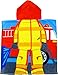 Kreative Kids Fireman 100% Cotton Poncho Style Hooded Bath & Beach Towel with Colorful Double Sized Design