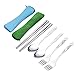 Yamix 2Pack 3Pcs Stainless Steel Portable Tableware Dinnerware Travel Camping Cutlery Fork Spoon Chopsticks Set