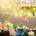 Obrecis 10 LED Flamingo and Palm Tree Solar String Light Outdoor Waterproof, Novelty Lamp for Patio, Party, Tree, Yard, Garden Decorations -10.7ft (Flamingo & Palm Tree)