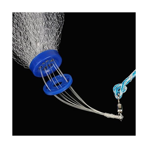 Pisfun-American-Saltwater-Fishing-Cast-Net-for-Bait-Trap-Fish-4ft6ft8ft10ft12ft-Radius-14-Inch-Mesh-Size