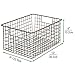 mDesign Metal Wire Food Storage Basket Organizer with Handles for Organizing Kitchen Cabinets, Pantry Shelf, Bathroom, Laundry Room, Closets, Garage - Concerto Collection - 4 Pack - Bronze