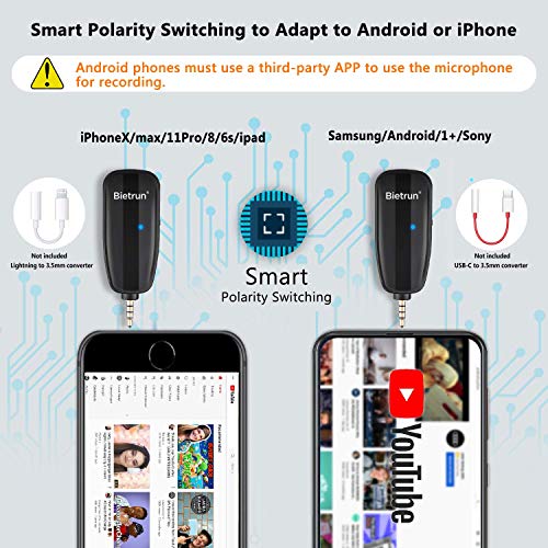 Wireless Lavalier Microphone for iPhone/ipad/Android Phone/Camera/Gopro