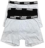 Puma Men's Boxer Briefs 3 Pack, Black/White Traditional (Small)