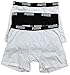 Puma Men's Boxer Briefs 3 Pack, Black/White Traditional (Small)