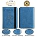 Passport Holder Cover Wallet Travel Essentials RFID Blocking Leather Card Case International Must Haves Travel Accessories for Women Men(101#Blue)