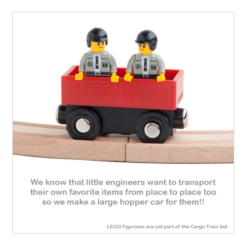 Orbrium Toys Cargo Train Car Set for Wooden Railway, 5-Piece