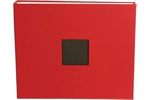 American Crafts 76028 12-Inch by 12-Inch D-Ring Cloth Scrapbooking Album, Cardinal