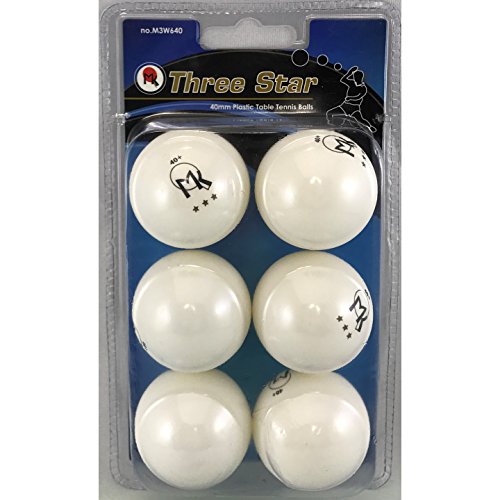 Martin Kilpatrick 3 Star Table Tennis Balls - 6 Pack - 40mm - White - Poly Ping Pong Balls - Excellent Quality