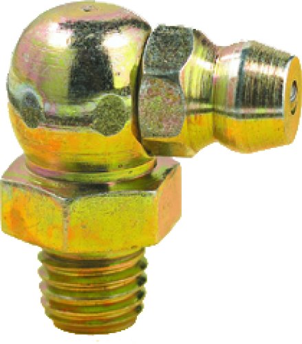 Lumax Gold/Silver LX-3019 1/4"-28 Taper Thread (SAE-LT) 90 Degree 0.75" Long Grease Fitting, (Pack of 100). Used on Most auto Vehicles and Industrial Equipment, 100 Pack