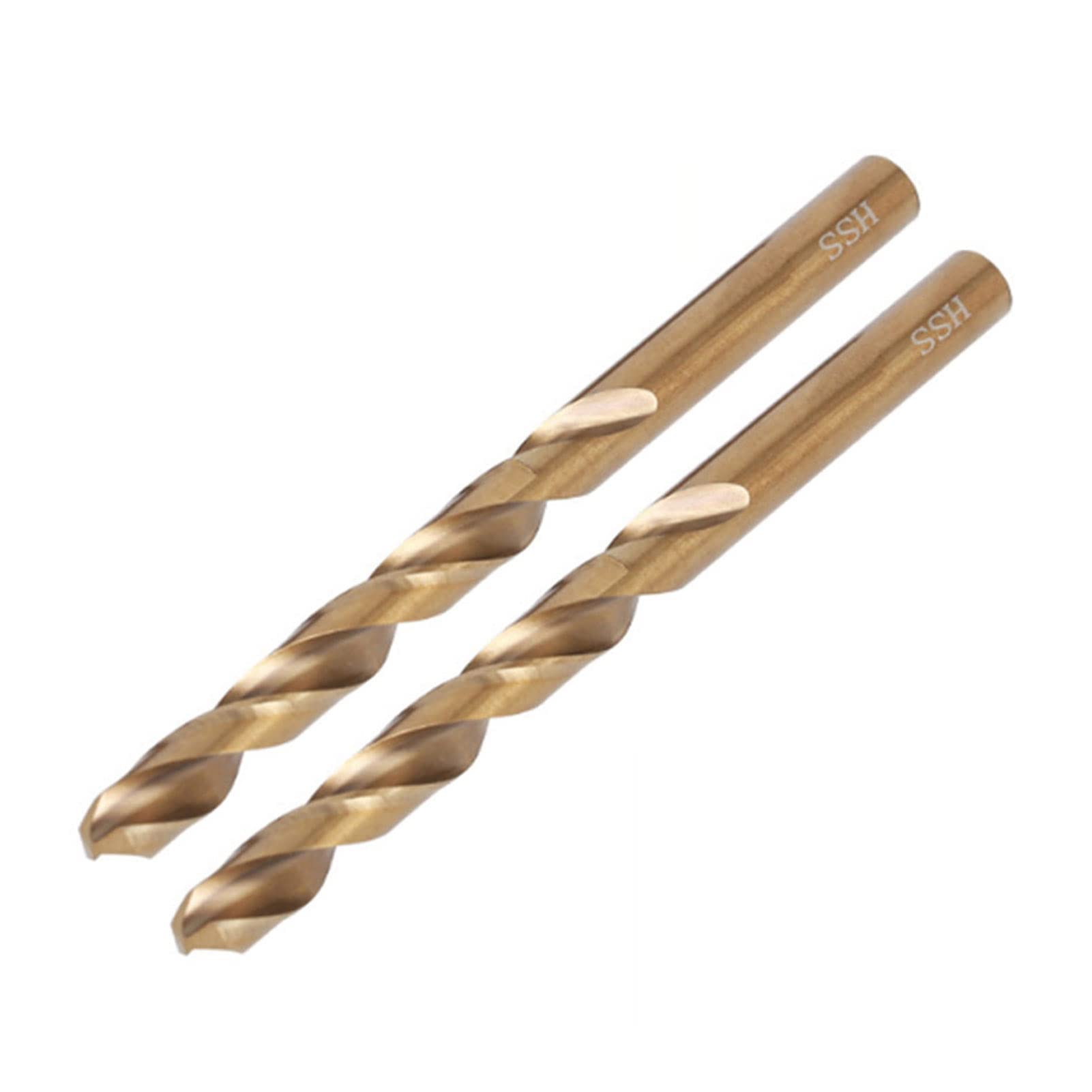 TA-VIGOR 2Pcs 7mm Straight Shank Twist Drill Bit, High Speed Steel M35 Cobalt Twist Drill Bit with 7mm Shank for Drilling Tool Stainless Steel Metal Plastic Wood