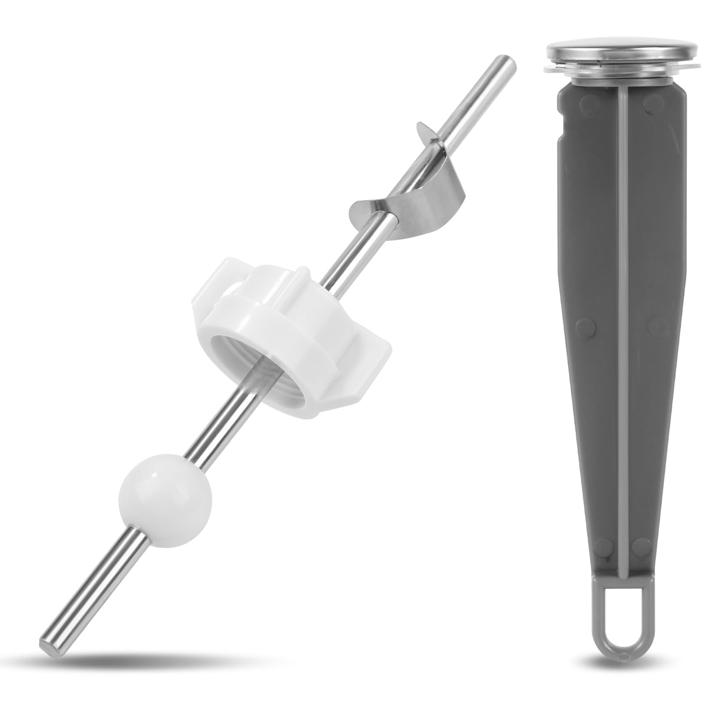 Photo 1 of 2pcs Sink Drain Parts, Lavatory Pop Up Stopper Assembly with Plug Bathroom Sink Drain Kit Pivot Ball Rod Replacement Compatible with Price Pfister & Popular Band(White,Grey)