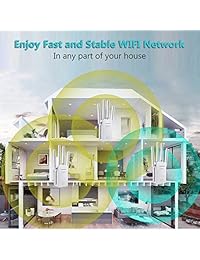 Extensor WiFi Internet Booster Signal Extenders Wireless Repeater 2.4GHz Dual Band Up to 300 Mbps - Best Range Network Plug-in - 360 Grado Cobertura Completa - 1800 Sq.ft 40 ft Range