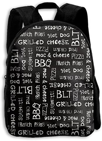 BBQ BLT GRILLED FUN WORDS Kid Boys Girls Toddler Pre School Backpack Bags Lightweight