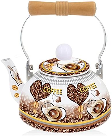 Tea Kettle 1.3 Quart Tea Pot Stainless Steel Tea Kettle with infuser for Electric Gas Stovetop Cool Cute Modern Tea Kettle Stove Top Teapot Hot Water Whistle Small Retro Metal Enamel Surface (brown)