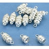 12 Silver Plated Magnetic Bead Clasps Jewelry 16.5mm