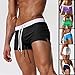 Men's Beach Swimming Trunks Boxer Brief, Black, Size Large(fits like US Medium)