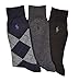 Polo Ralph Lauren Men's 3 Pack Argyle Blk/Blu/Gry Socks (10-13)
