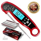 Kizen Instant Read Meat Thermometer- Best Waterproof Alarm Thermometer With Backlight & Calibration. Kizen Digital Food Thermometer For Kitchen, Outdoor Cooking, BBQ, And Grill!