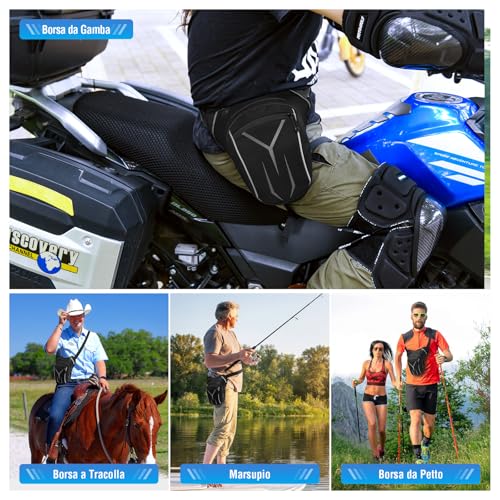 VOBUKE Motorcycle Leg Bag Waterproof Tactical Leg Bag Leg Bag Sports Waist Bag Waist Bag Men Women with Reflective for Travel Camping Trekking Cyling Outdoor