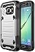 S7 Case, Galaxy S7 Case, SGM Premium Hybrid High ImpactShock Absorbent Defender Case With Anti-Slip Grip For Galaxy S7 With Built-In Screen Protector (Silver + Black)