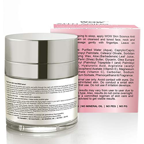 WOW Skin Science Anti Aging Night Cream - No Minerals And No Parabens - Infused With Matrixly 3000 Peptide, Hyaluronic Acid & Vitamin C - 50Ml 3 WOW Skin Science Anti Aging Night Cream - No Minerals And No Parabens - Infused With Matrixly 3000 Peptide, Hyaluronic Acid & Vitamin C - 50Ml - Image 3