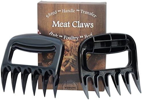 Bear Paws Meat Pulled Pork Shredder Claws Set Barbecue Meat Handler BBQ Forks (1 Set 2PCS,Black)