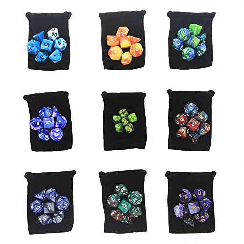 image for Agogo Polyhedral Dice Set 9x7-Die Series Two Colors for Dungeons and D