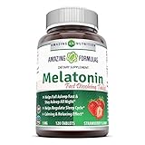 Amazing Nutrition Melatonin â€“Â 5Â Mg Tablets - Best Choice Of Natural Sleep Aid Supplement â€“ Promotes Calming And Relaxing Effect - 120Â Tablets Per Bottle- Suitable For Vegetarians-Â StrawberryÂ Flavor!!