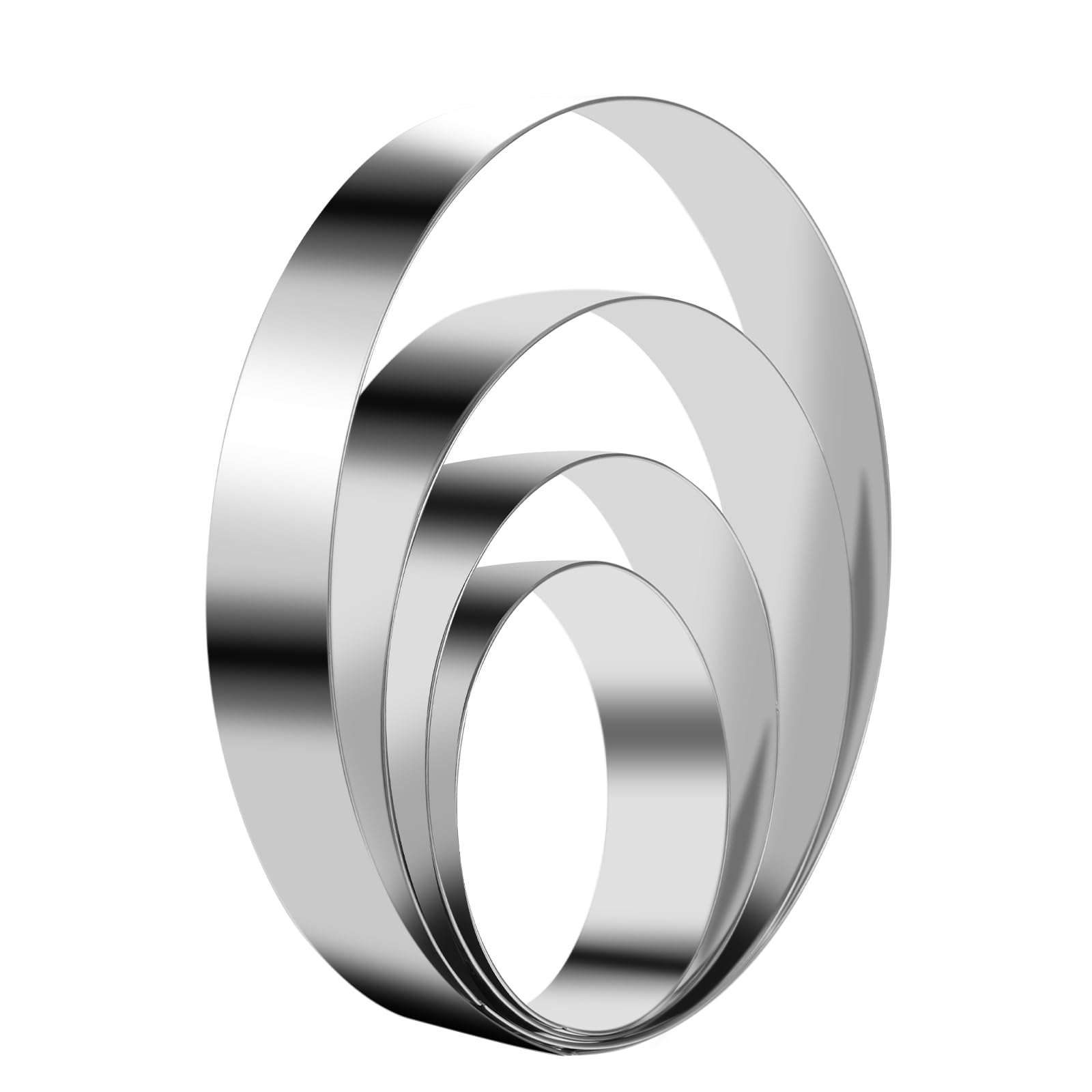 4 Packs Round Cookie Cutter Set, Stainless Steel Biscuit Cutters for Baking Circle Biscuit Cookie Cutter Geometric Cookie Cutters Shapes Molds Metal Baking Rings for Pastry, Biscuits (3/4/5/6Inch)