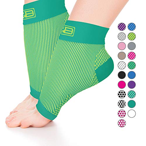 Plantar Fasciitis Sock, Compression Socks for Men Women - Best Ankle Sleeve for Arch Support, Injury Recovery and Prevention - Relief from Joint and Foot Pain, Swelling, Achy Feet(Green Yellow Medium) (Best Shoes For Extensor Tendonitis)