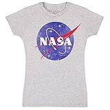 NASA Logo Juniors T-Shirt - Heather Grey (X-Large)