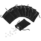 3" x 4" Black Velveteen Sack Pouch Bags for Jewelry, Gifts, Event Supplies (50 Pouches)