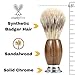 Luxury Mens Shaving Brush - For The Best Wet Shave. Made From Futura Synthetic Badger Hair, Exfoliating Stiff Bristles. Handmade Brazilian Sandalwood + Alloy Base. Pre Shave & Barber Approved.