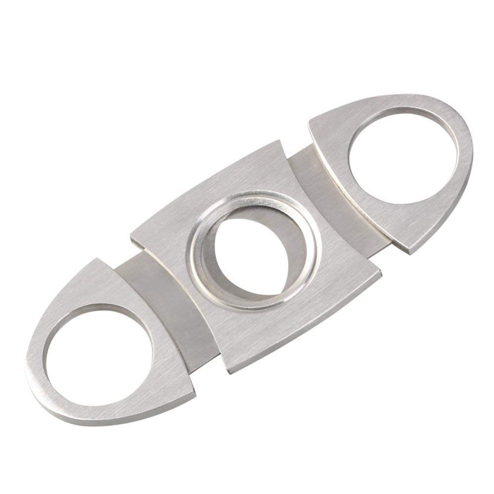 Vicloon Cigar Cutter Twin Stainless Steel, Double Blade Guillotine Scissors, Pocket Cigar Tool, Silver