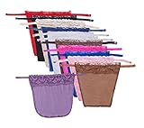 TZSJGL 12pcs Silk Purple Clip-on Camisole Mock Lace Top Cami Secret Panels for Neckline