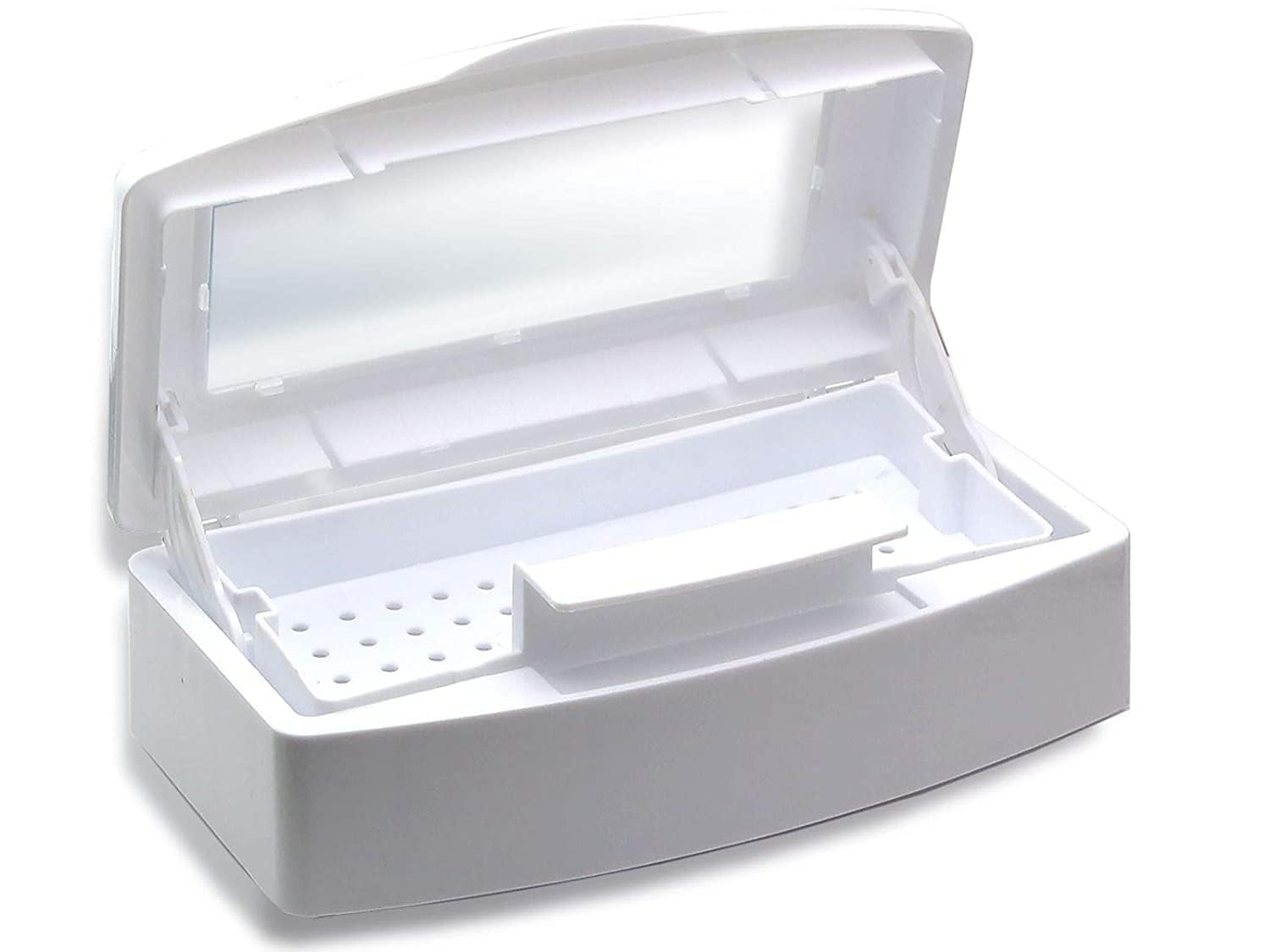 Ejoyous Nail Tool Sterilizer Box, Plastic Hair Tools Sterilizing Storage Box Manicure Tools Disinfection Container Tray for Beauty Salon